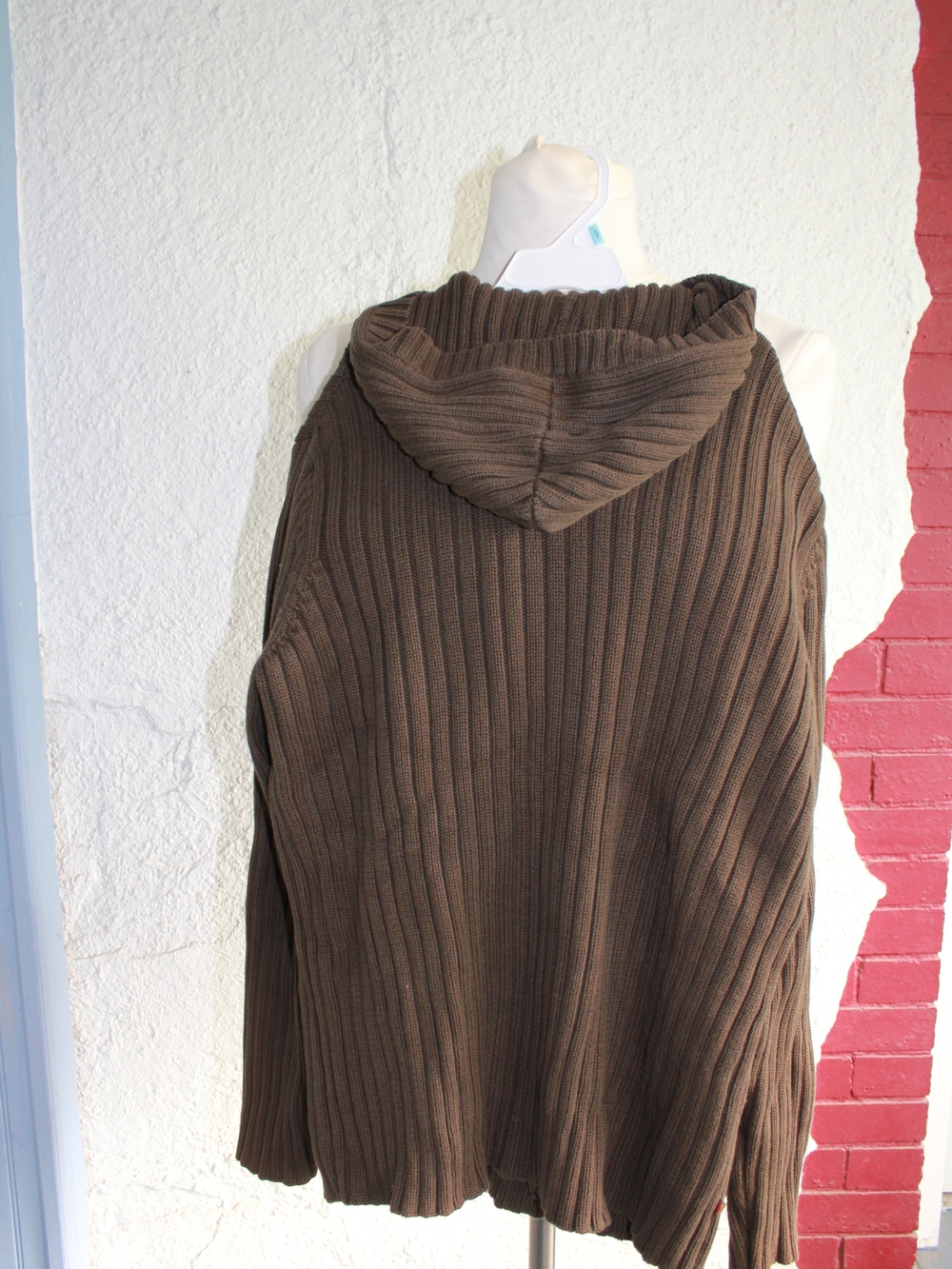 Ralph Lauren Brown Hooded Rib-Knit Button Cardigan - Picture 5 of 6